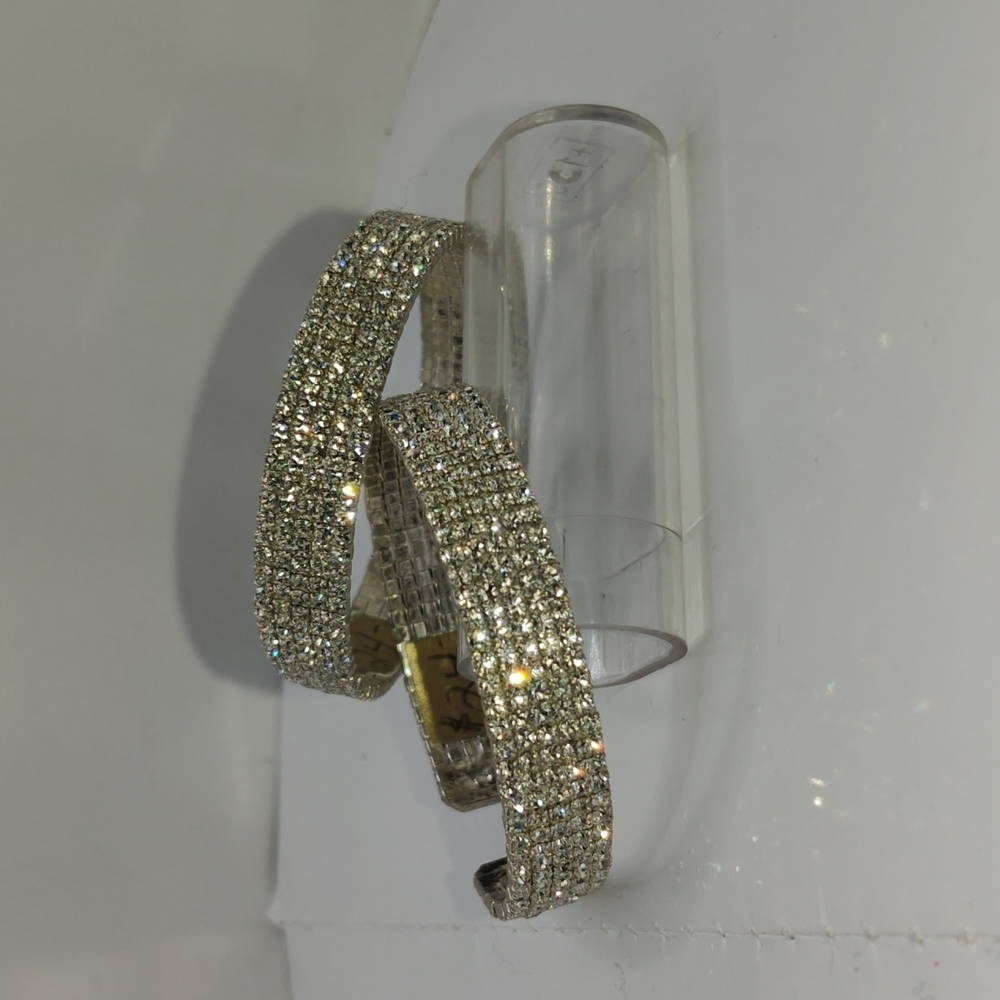 Memory Wire Rhinestone Bangles - image 2